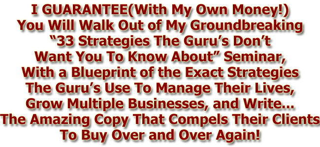 33 Strategies Business Seminar Headline